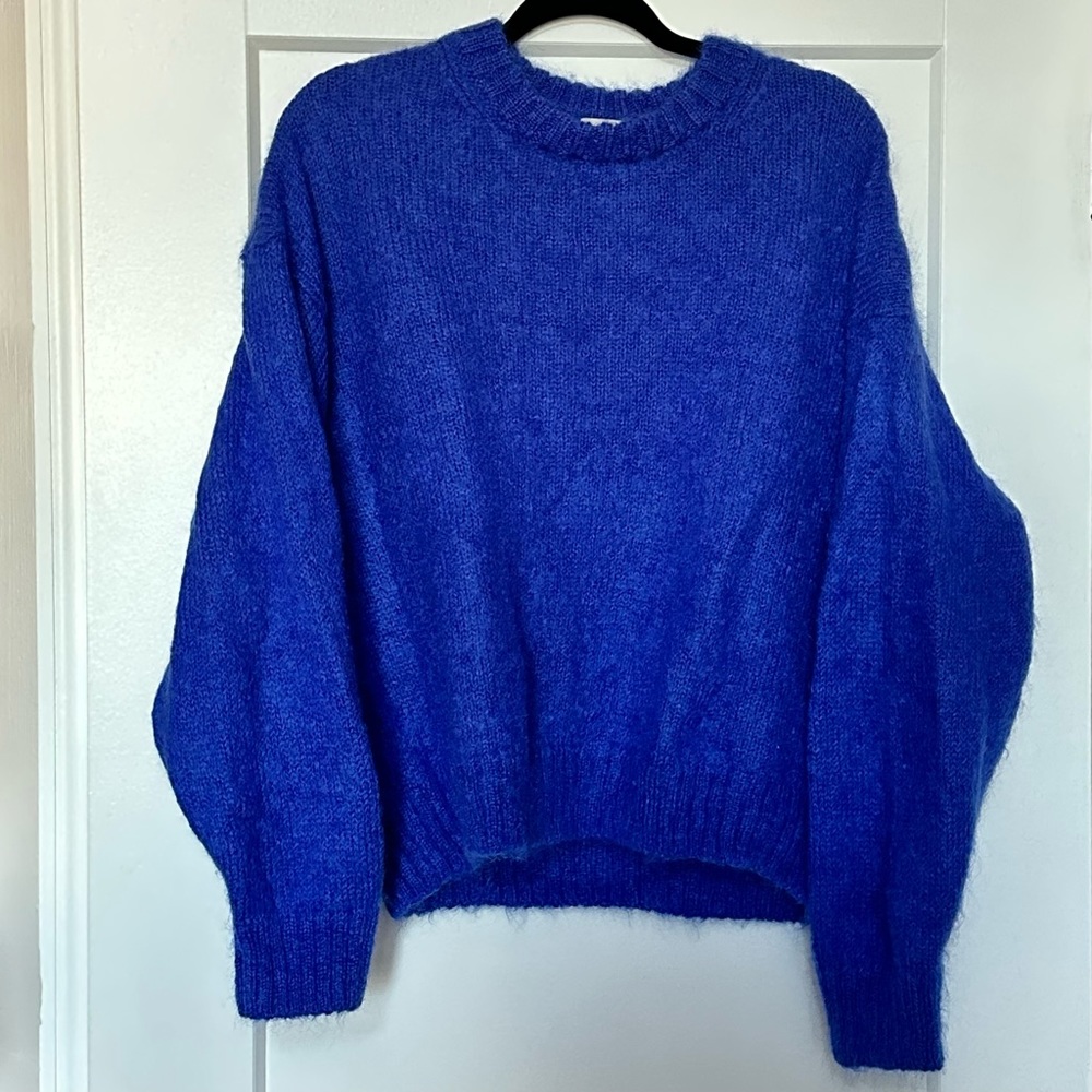 Blue Cos Mohair Crew Neck Sweater